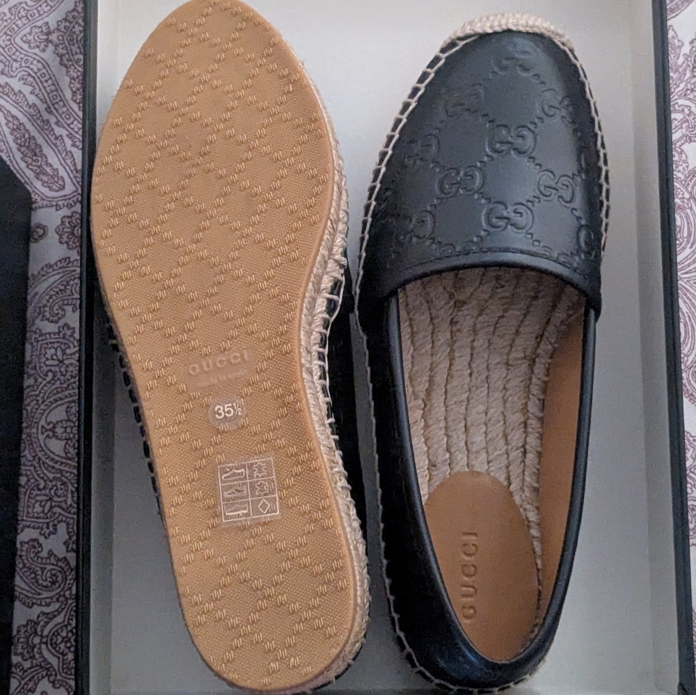 NIB Leather Gucci‎ Espadrilles